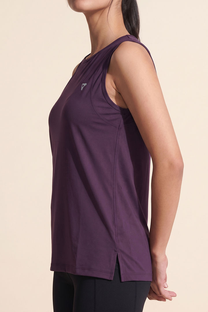 Zelocity Quick Dry Gym & Training Relaxed Tank Top - Purple Plumeria — image 6